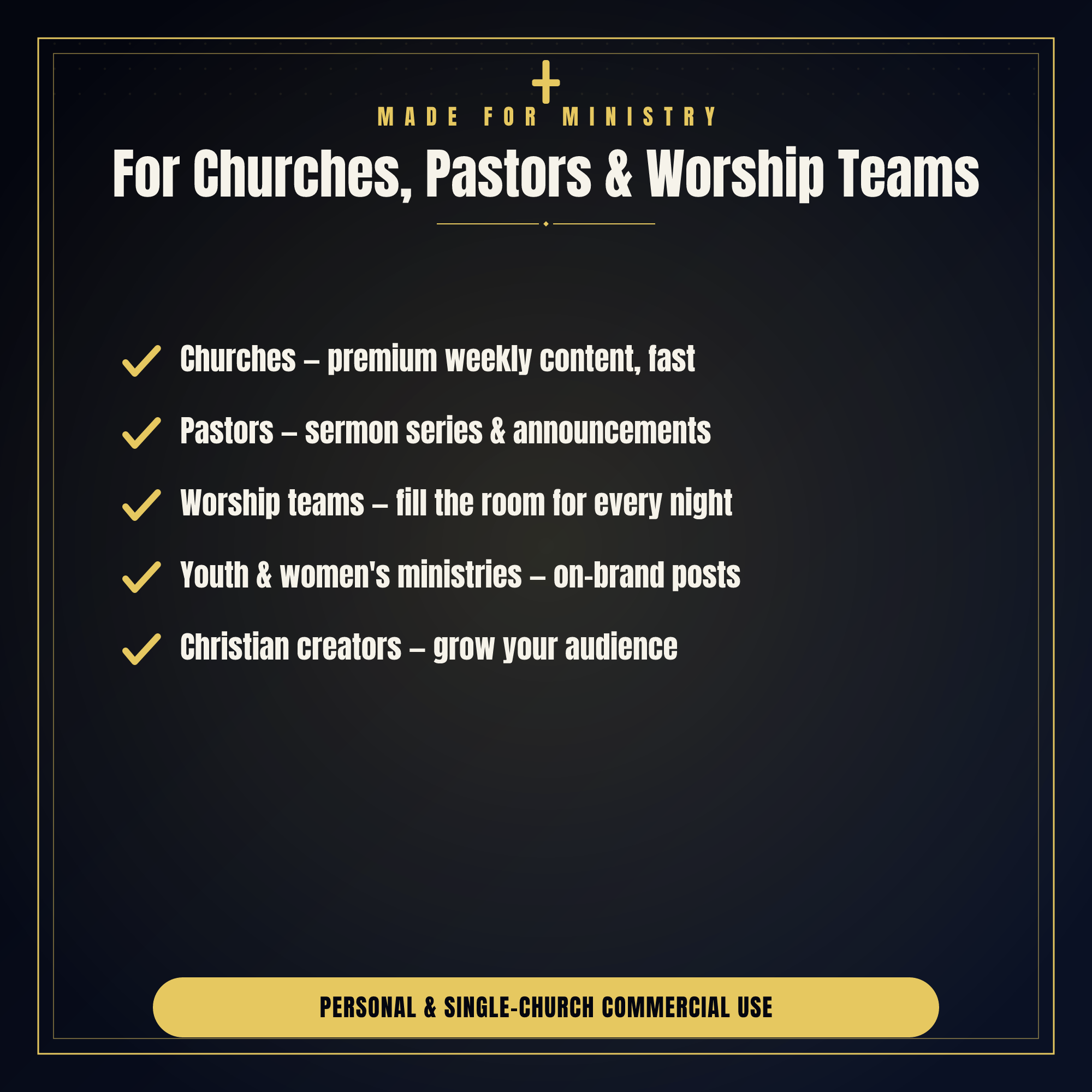 For churches, pastors & worship teams